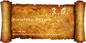 Kornfein Olivér névjegykártya